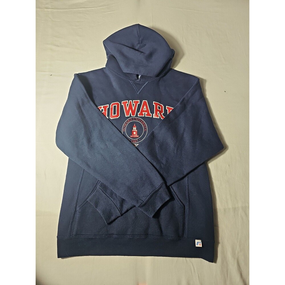 Russell Athletic Howard University Hoodie Sweatshirt Navy Blue Mens Size M